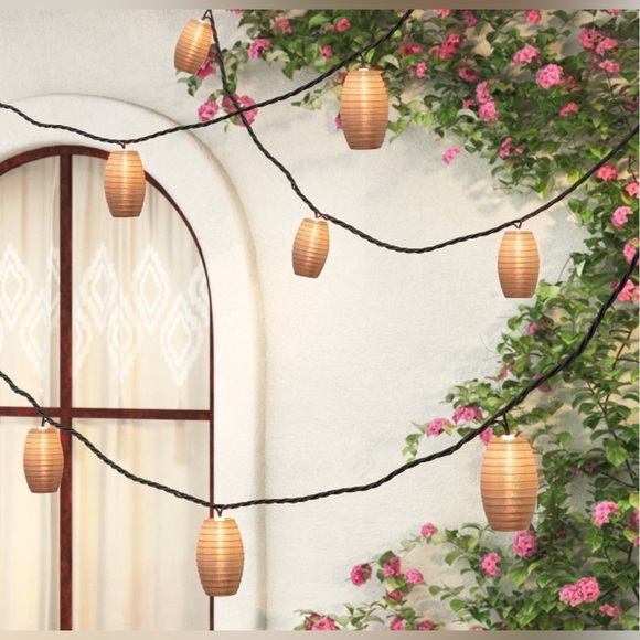 NWT  1 set boho fabric string lights 10 lights threshold - Picture 1 of 8